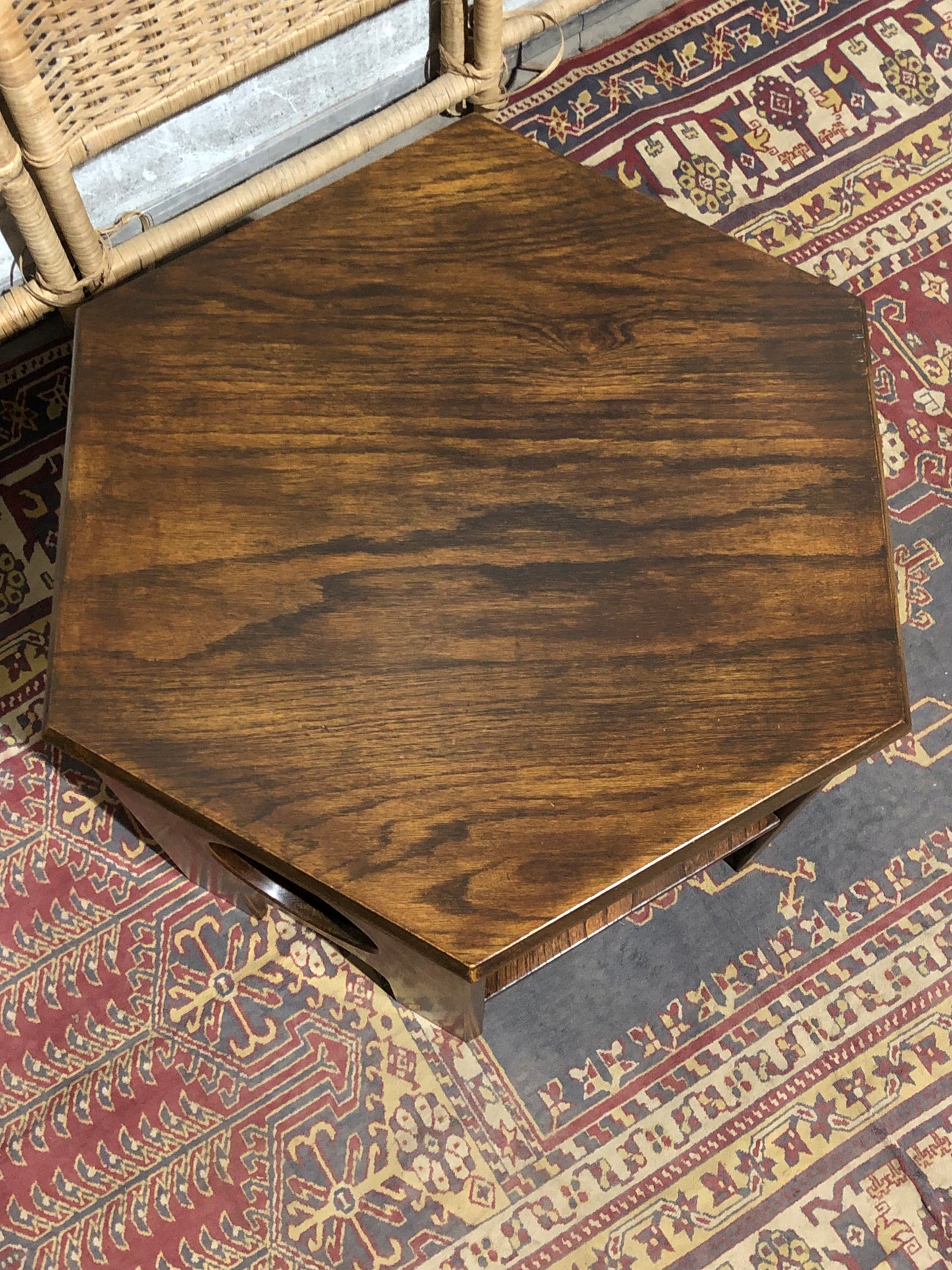 000556....Handsome Arts And Crafts Oak Coffee Table ( sold )