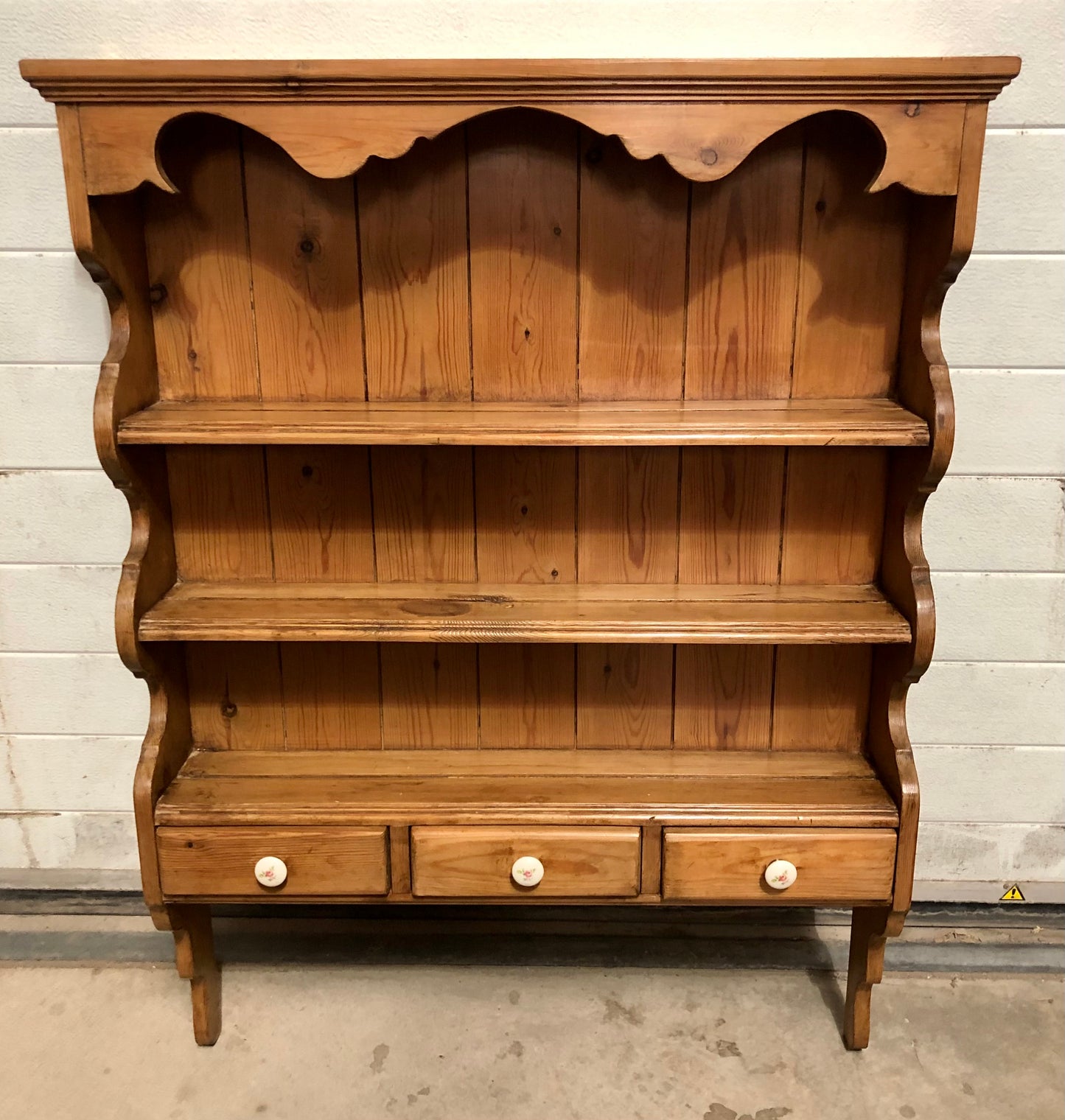 000712....Handsome Set Of Vintage Pine Wall Shelves ( sold )