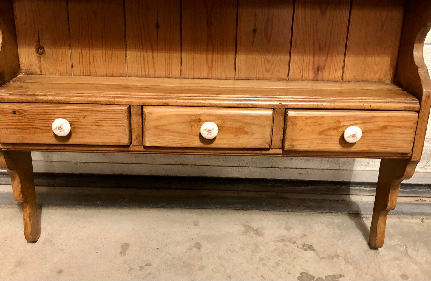000712....Handsome Set Of Vintage Pine Wall Shelves ( sold )