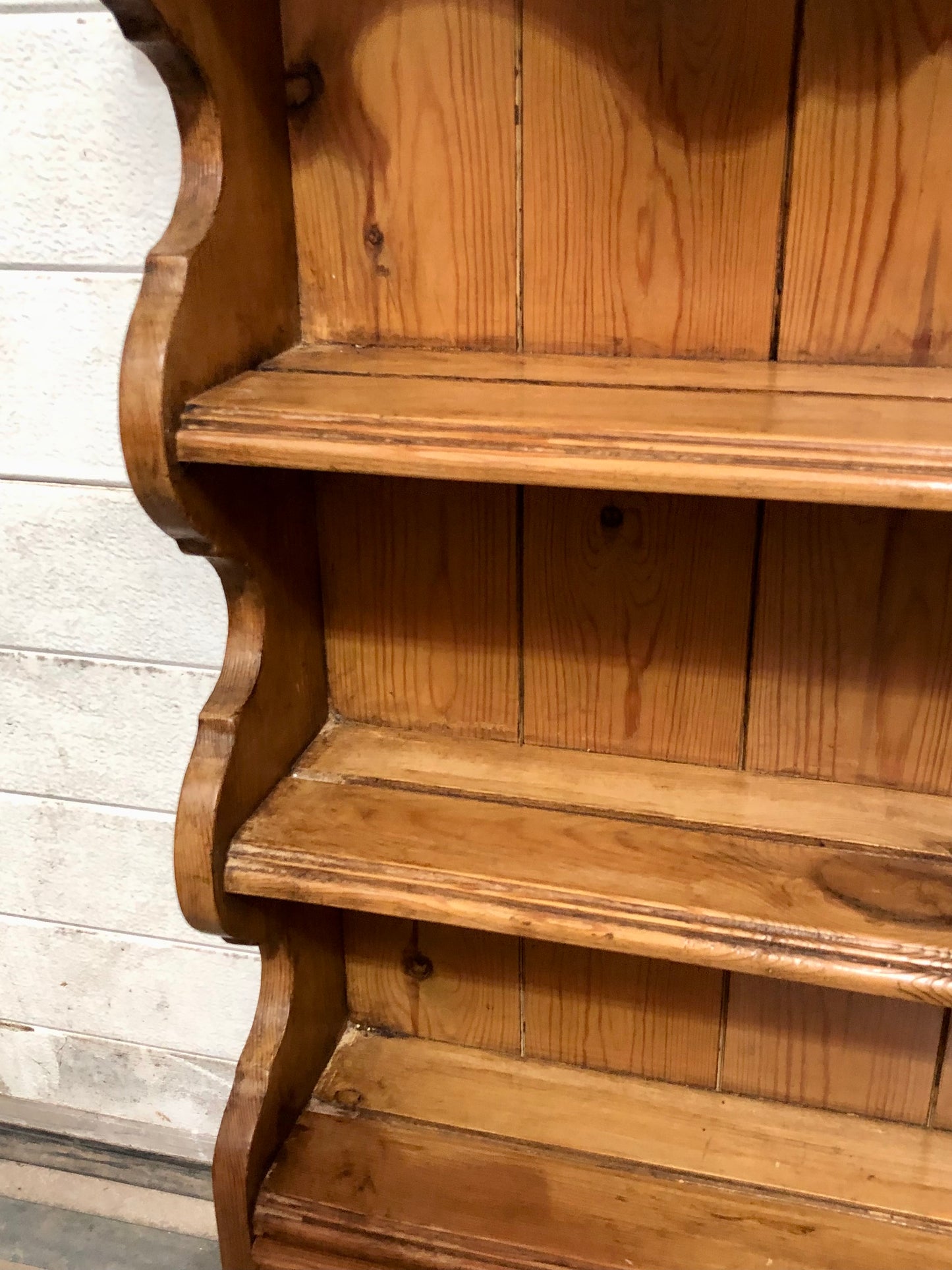 000712....Handsome Set Of Vintage Pine Wall Shelves ( sold )
