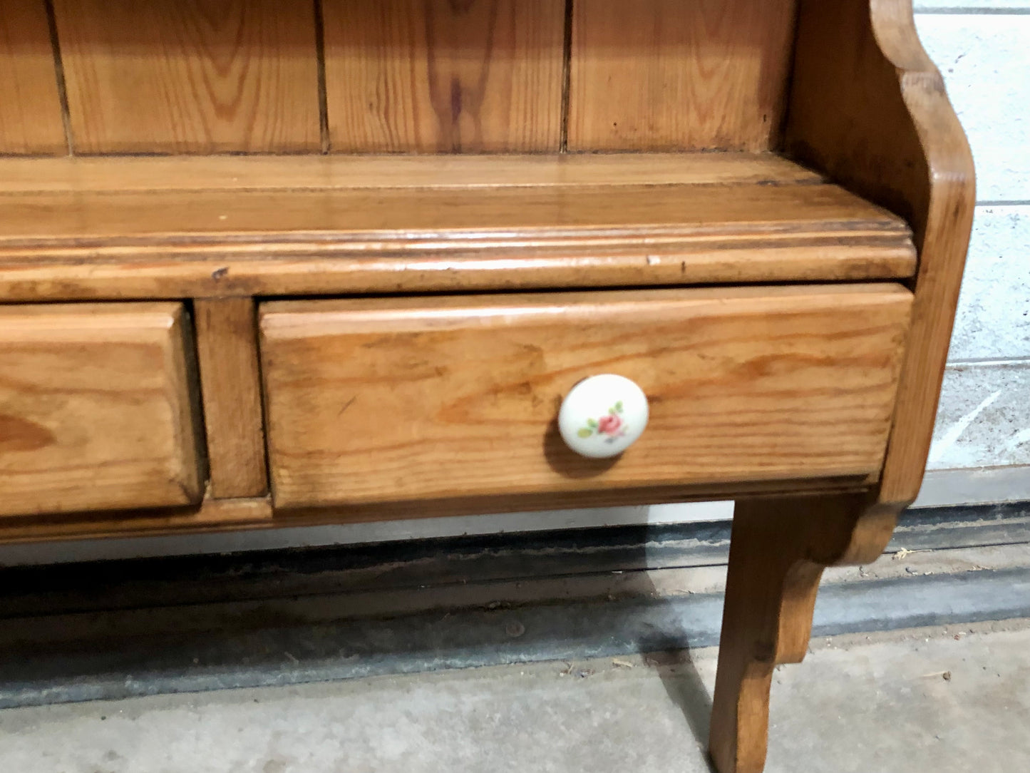 000712....Handsome Set Of Vintage Pine Wall Shelves ( sold )