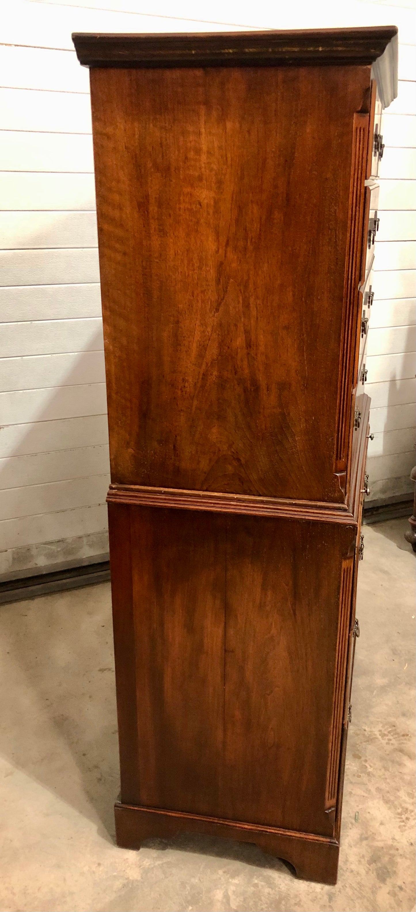 000709....Handsome Large Vintage Walnut Tallboy Chest On Chest ( sold )