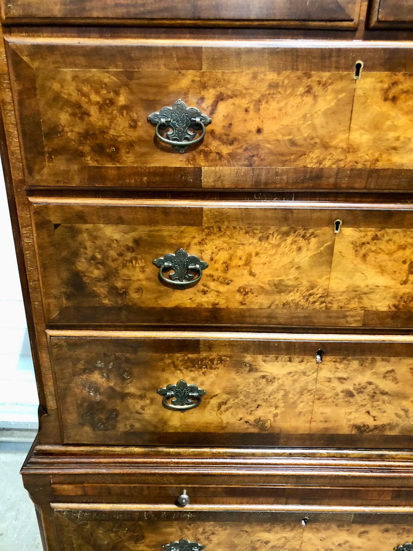 000709....Handsome Large Vintage Walnut Tallboy Chest On Chest ( sold )