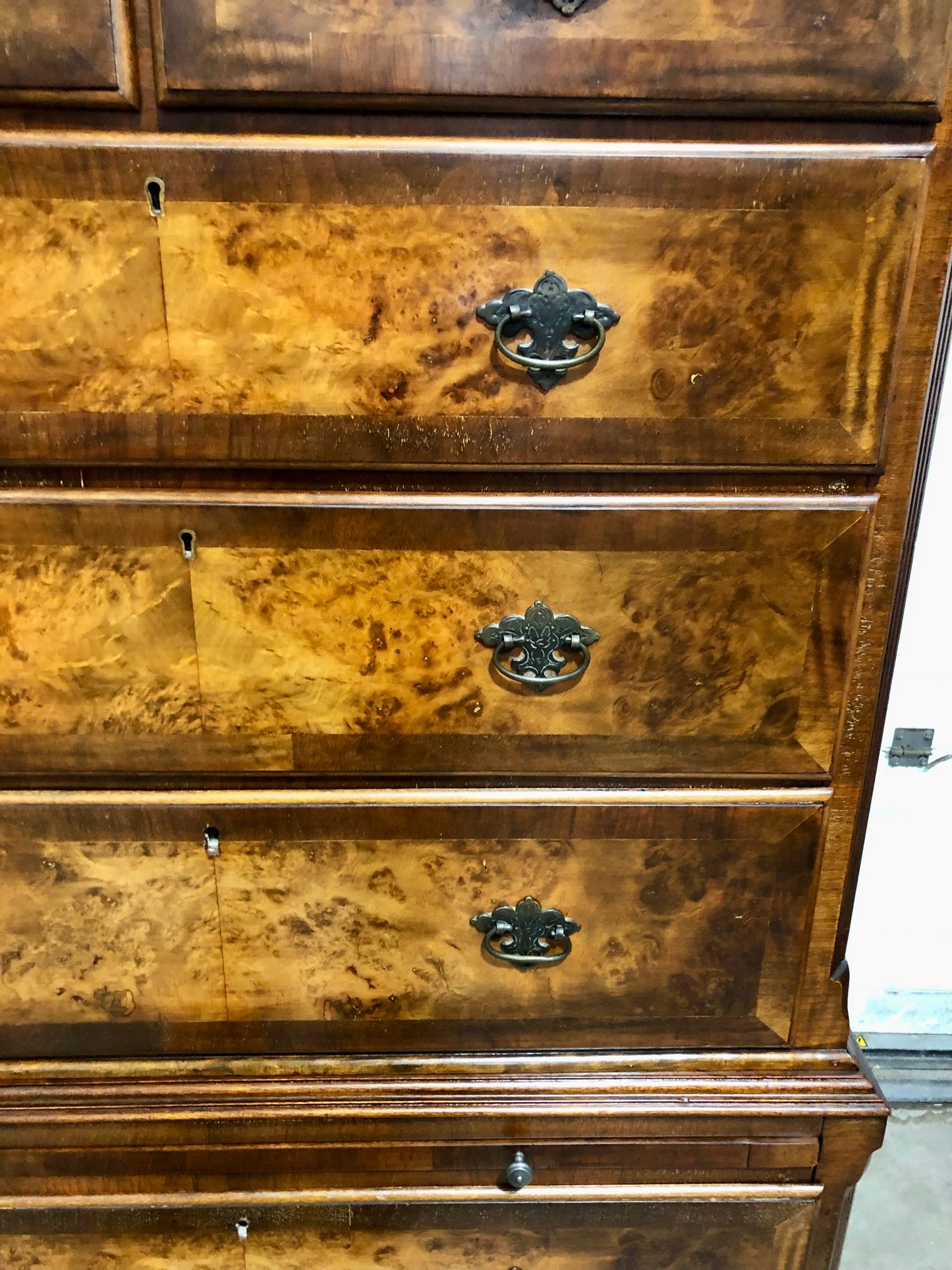 000709....Handsome Large Vintage Walnut Tallboy Chest On Chest ( sold )