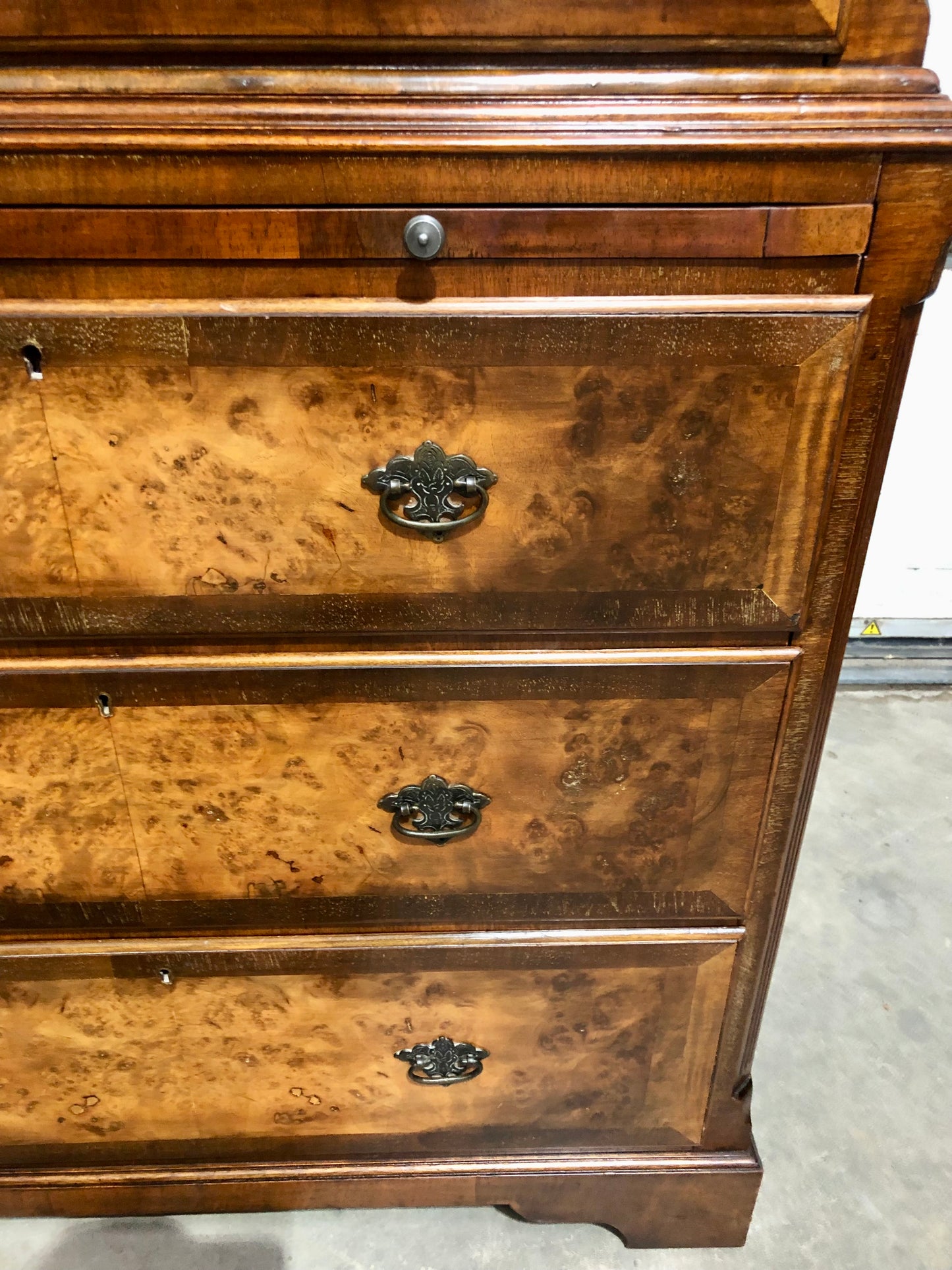 000709....Handsome Large Vintage Walnut Tallboy Chest On Chest ( sold )