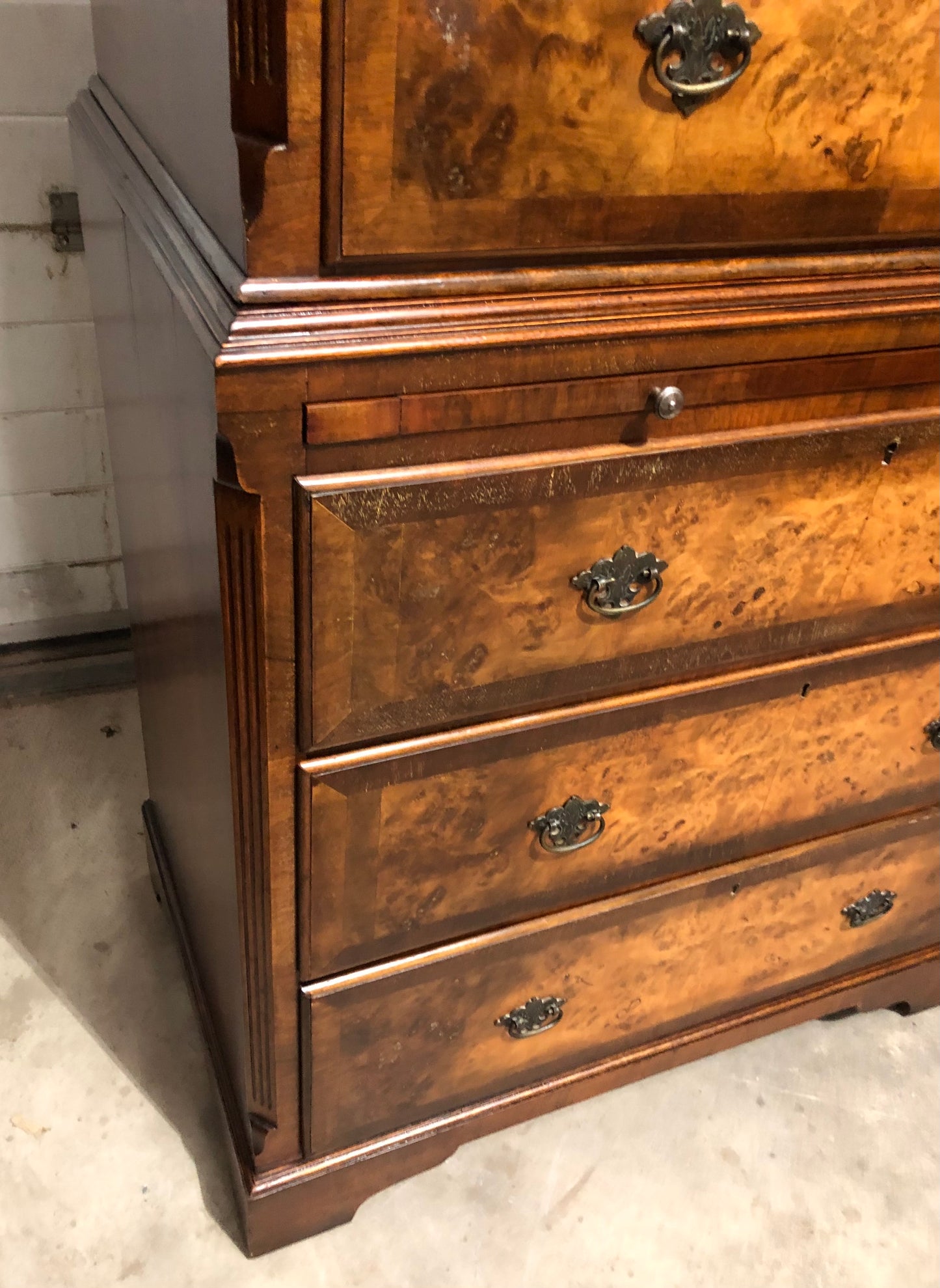 000709....Handsome Large Vintage Walnut Tallboy Chest On Chest ( sold )