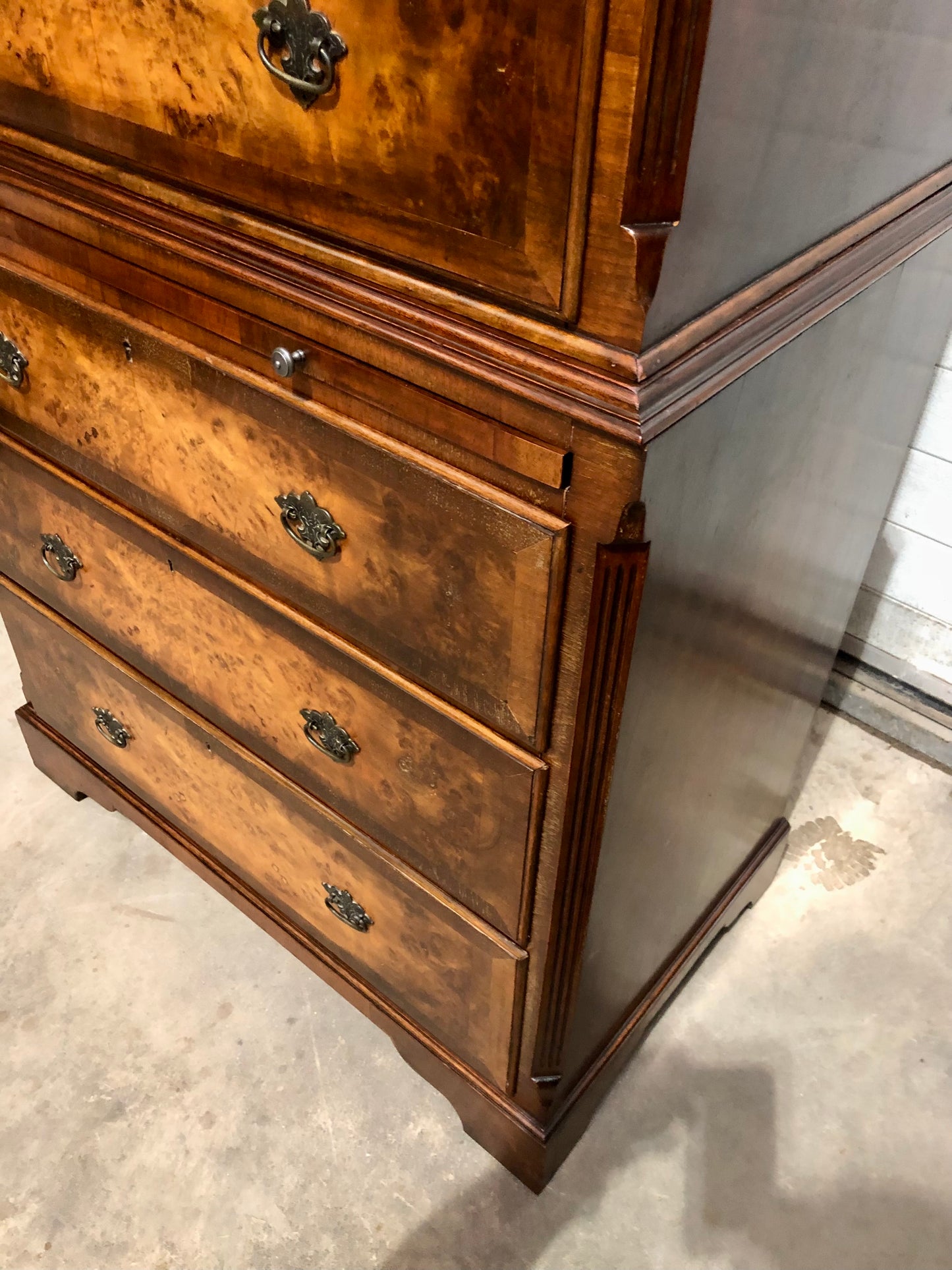 000709....Handsome Large Vintage Walnut Tallboy Chest On Chest ( sold )