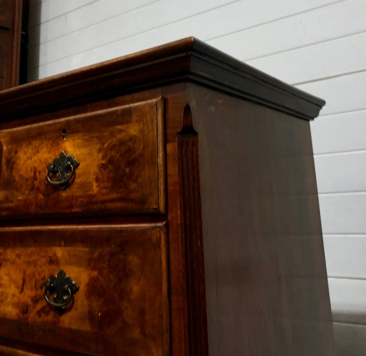000709....Handsome Large Vintage Walnut Tallboy Chest On Chest ( sold )