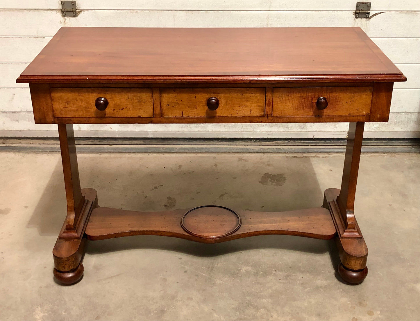 000708....Handsome Antique Mahogany Writing / Hall Table