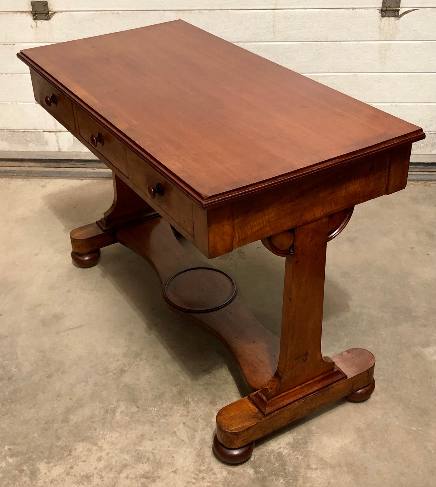 000708....Handsome Antique Mahogany Writing / Hall Table