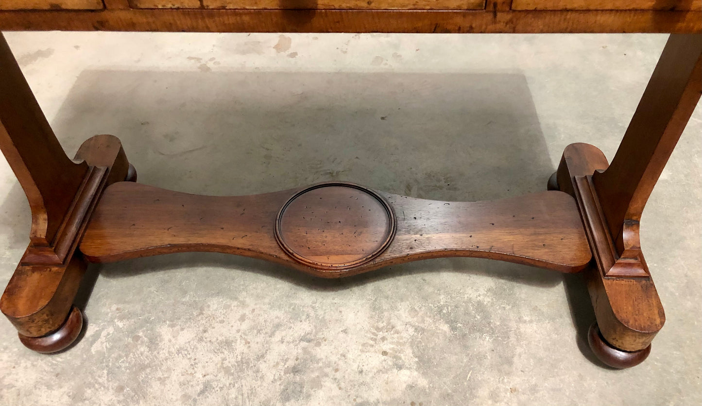 000708....Handsome Antique Mahogany Writing / Hall Table