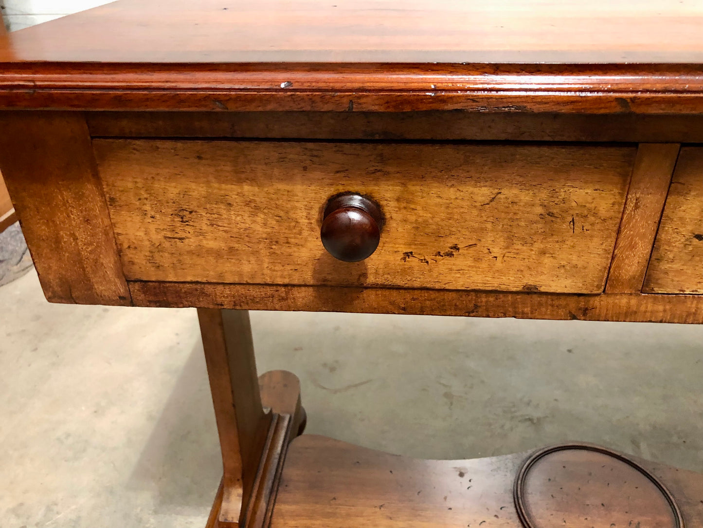 000708....Handsome Antique Mahogany Writing / Hall Table
