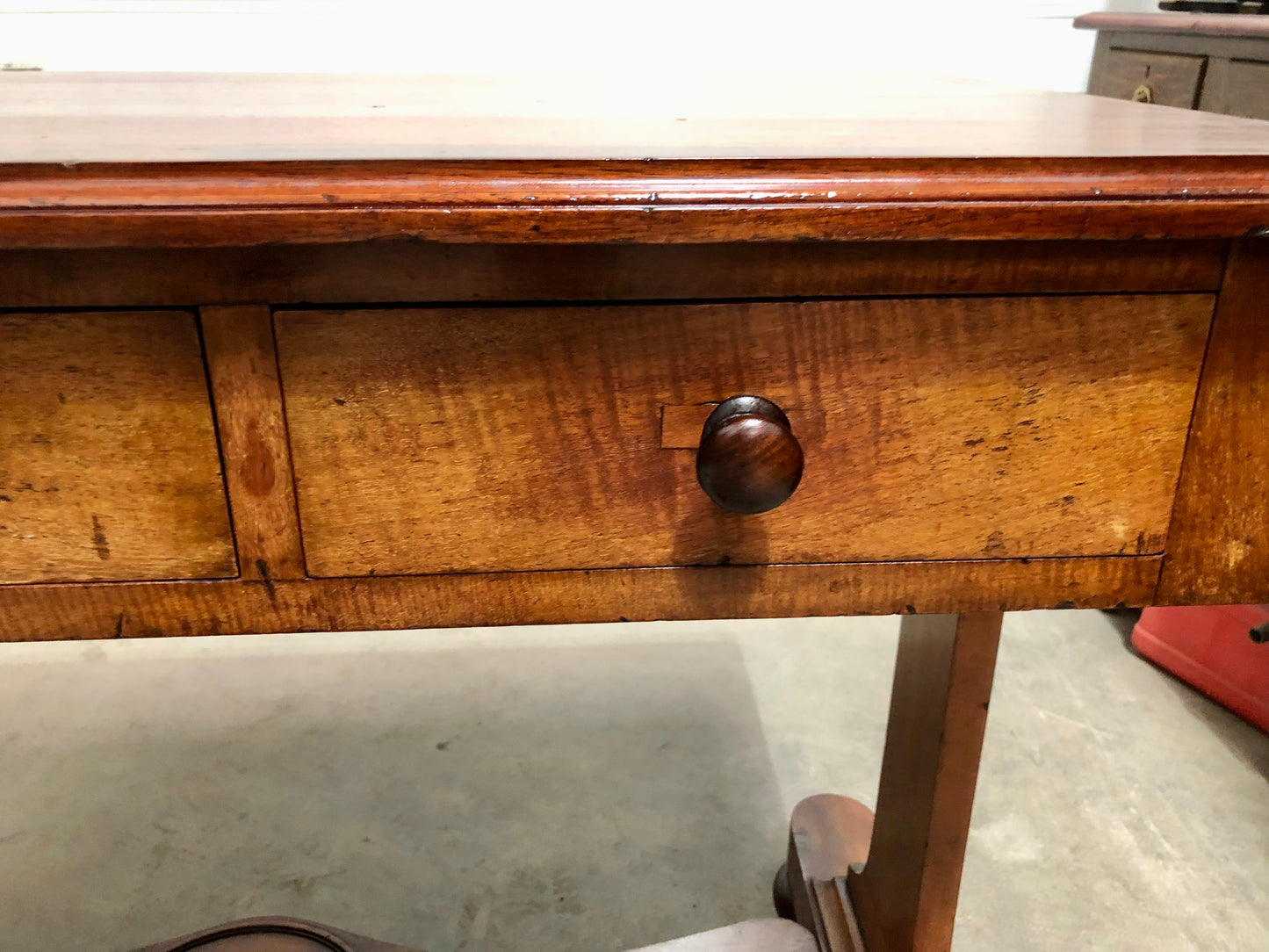 000708....Handsome Antique Mahogany Writing / Hall Table