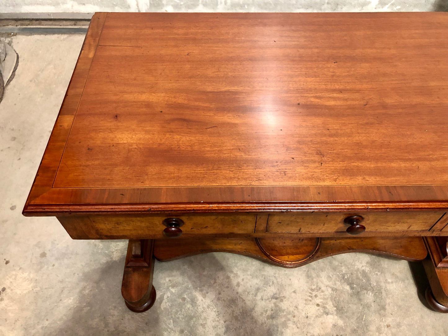 000708....Handsome Antique Mahogany Writing / Hall Table