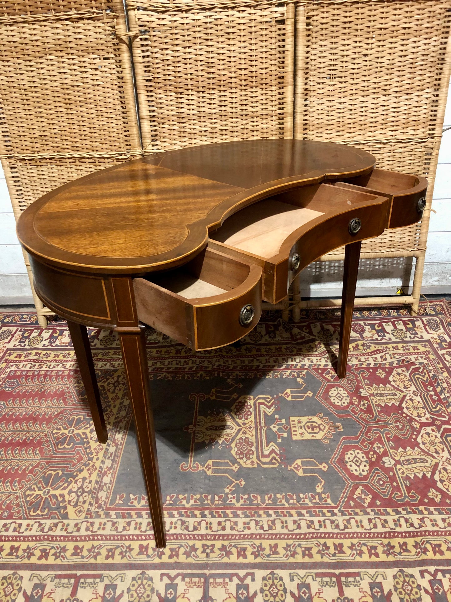 000546....Handsome Small Vintage Mahogany Table With Drawers ( sold )