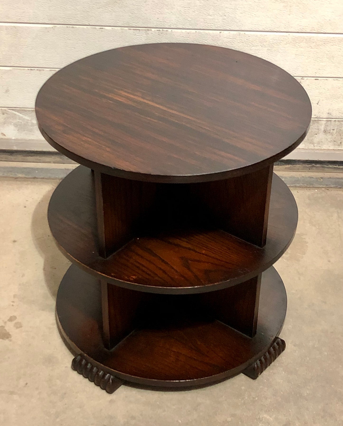 000701....Art Deco Oak Coffee Table With Bookcase Shelving ( sold )