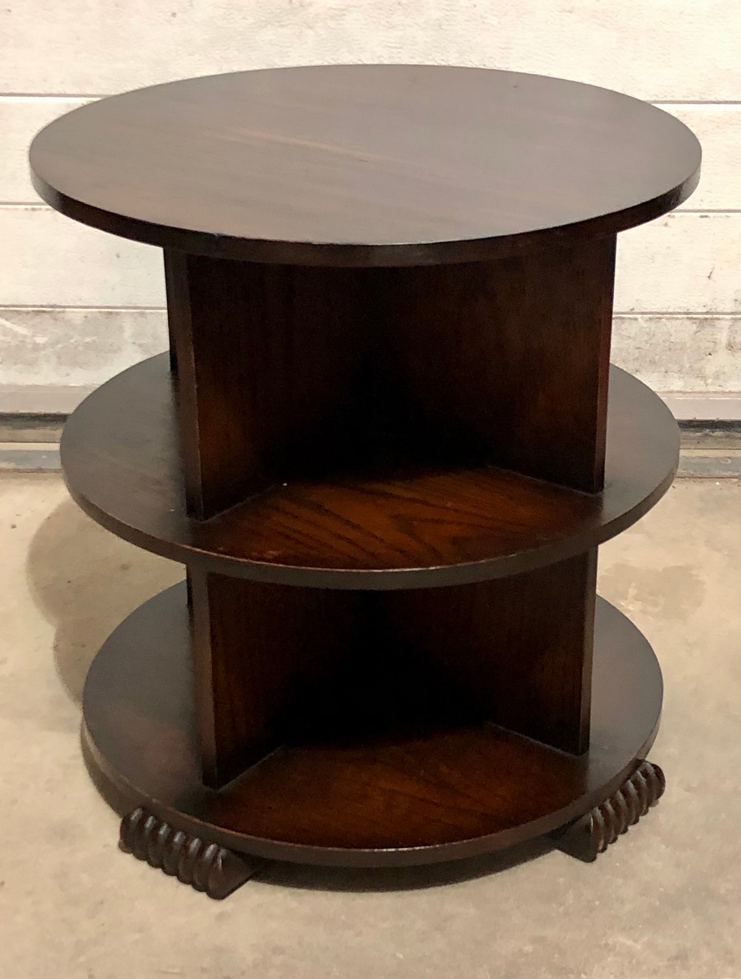 000701....Art Deco Oak Coffee Table With Bookcase Shelving ( sold )