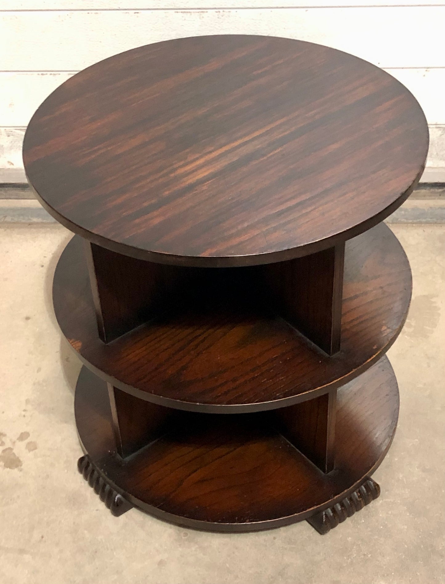 000701....Art Deco Oak Coffee Table With Bookcase Shelving ( sold )
