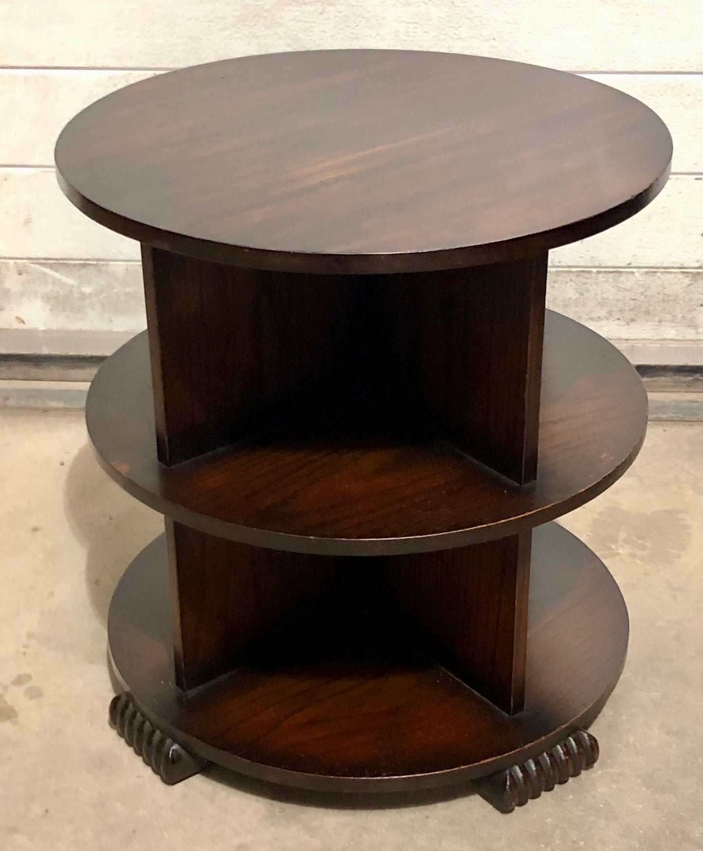000701....Art Deco Oak Coffee Table With Bookcase Shelving ( sold )