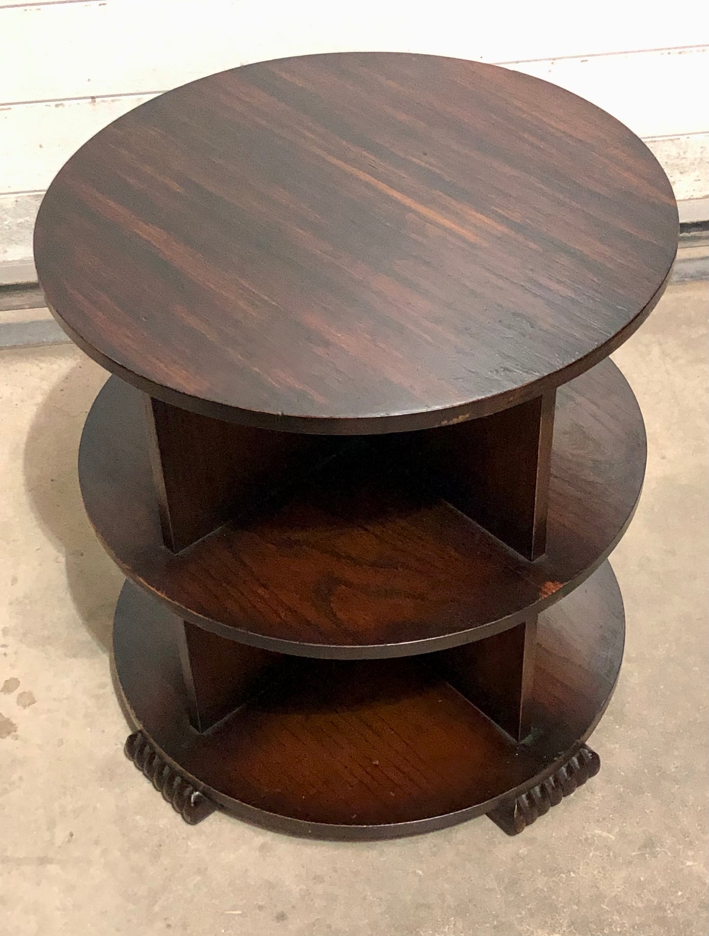 000701....Art Deco Oak Coffee Table With Bookcase Shelving ( sold )
