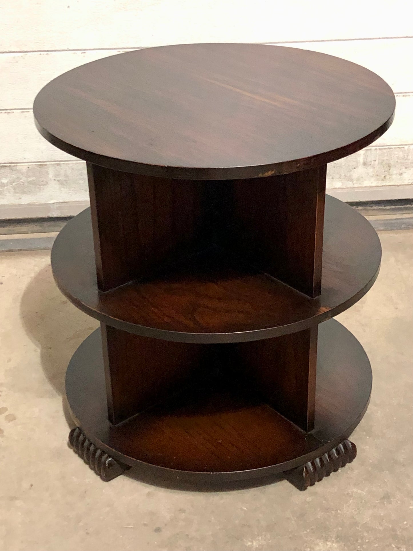 000701....Art Deco Oak Coffee Table With Bookcase Shelving ( sold )