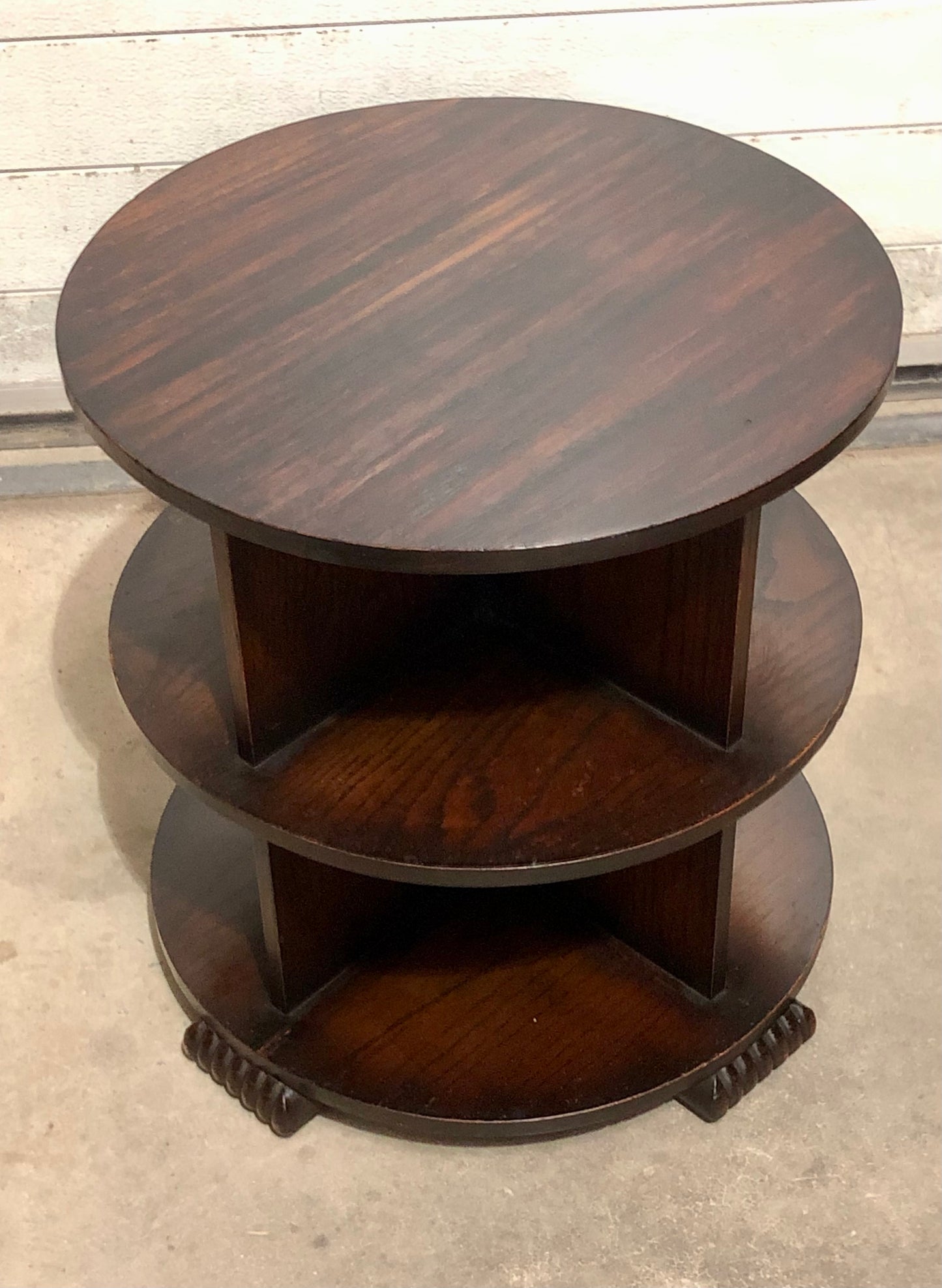 000701....Art Deco Oak Coffee Table With Bookcase Shelving ( sold )