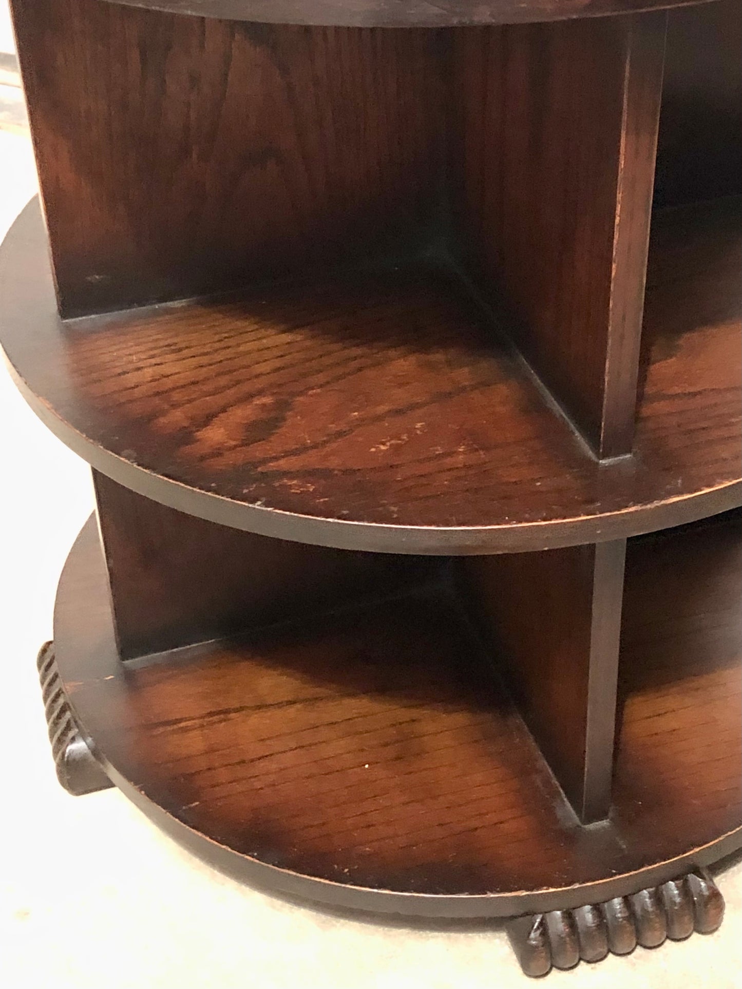 000701....Art Deco Oak Coffee Table With Bookcase Shelving ( sold )