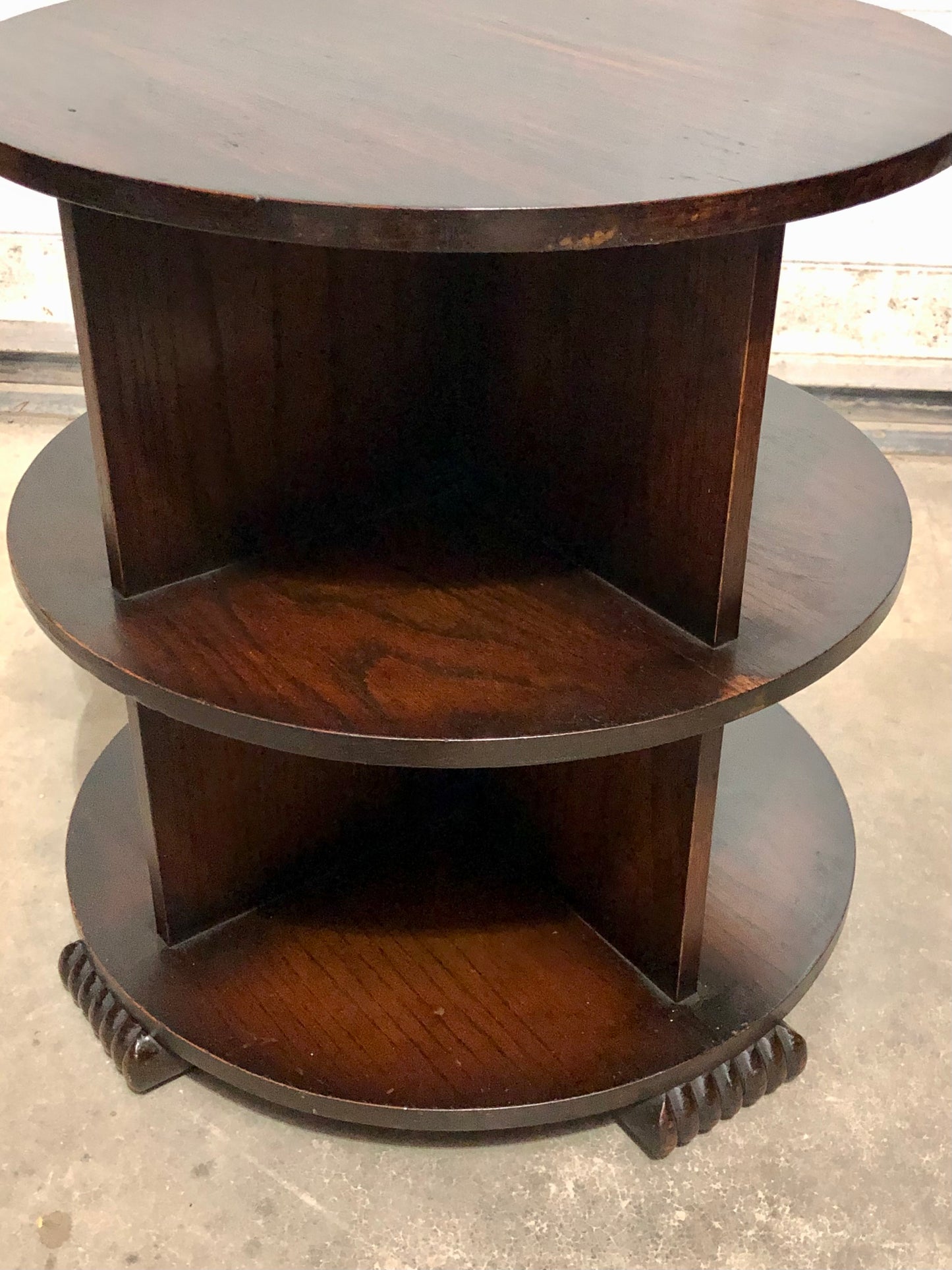 000701....Art Deco Oak Coffee Table With Bookcase Shelving ( sold )
