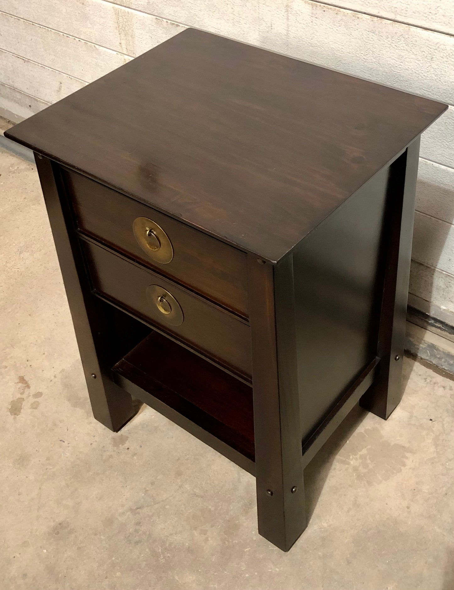 000698....Handsome Pair Of Oriental Style Bedside Lamp Tables ( sold )