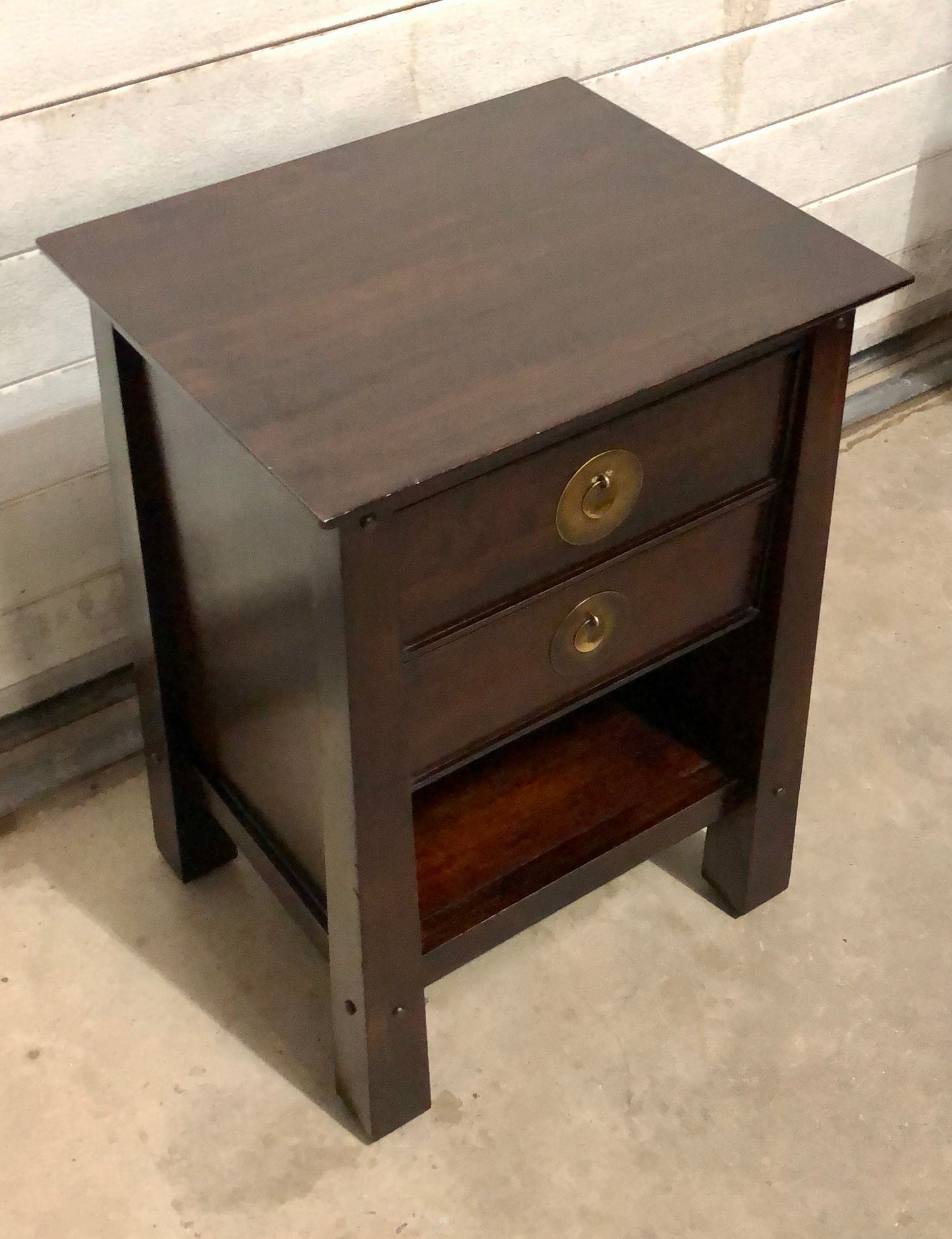 000698....Handsome Pair Of Oriental Style Bedside Lamp Tables ( sold )