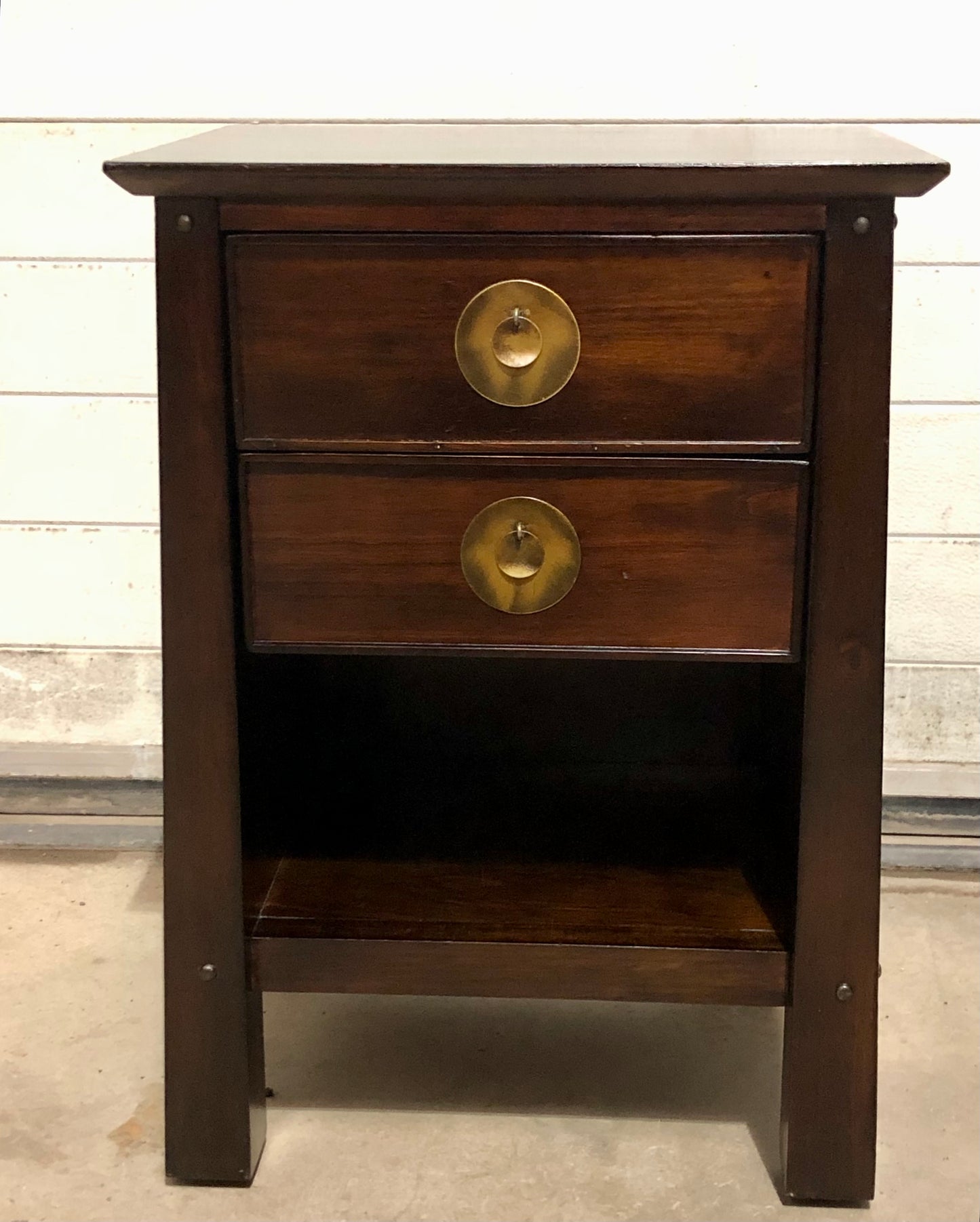 000698....Handsome Pair Of Oriental Style Bedside Lamp Tables ( sold )