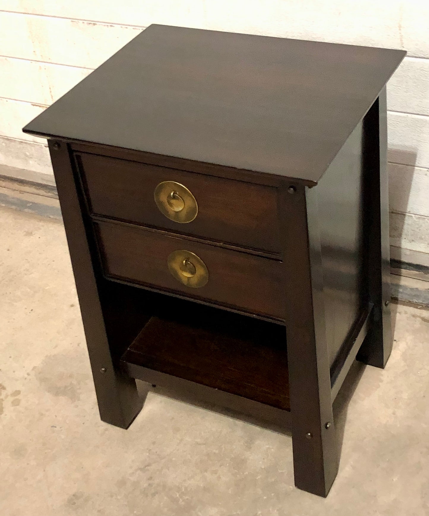 000698....Handsome Pair Of Oriental Style Bedside Lamp Tables ( sold )