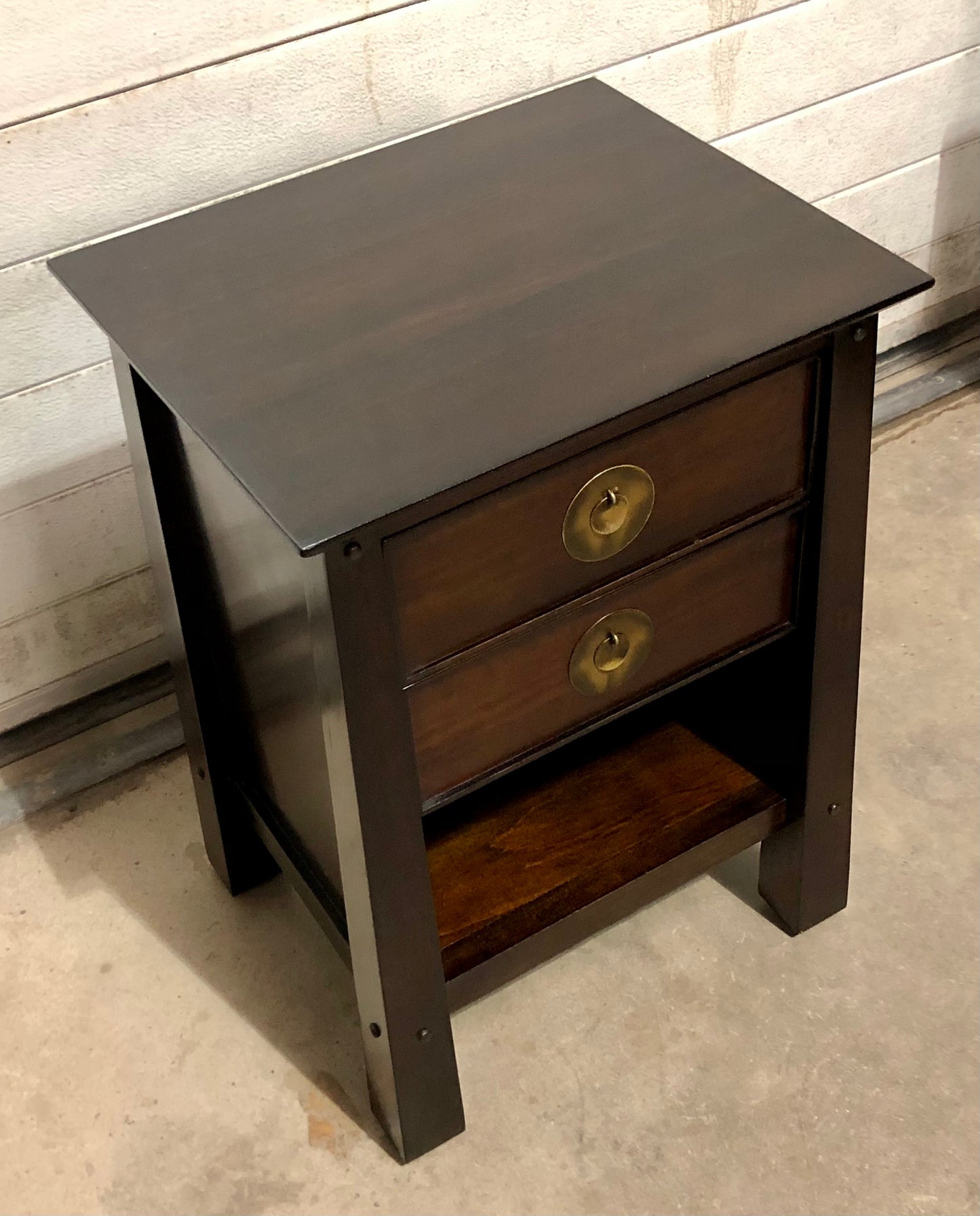 000698....Handsome Pair Of Oriental Style Bedside Lamp Tables ( sold )