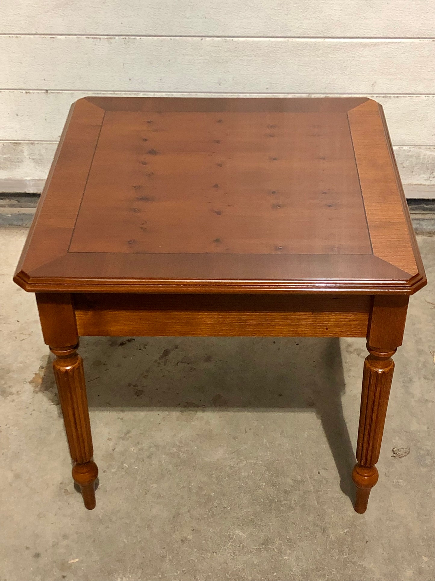 000696....Handsome Par Of Vintage Yew Lamp Tables / End Tables ( sold )