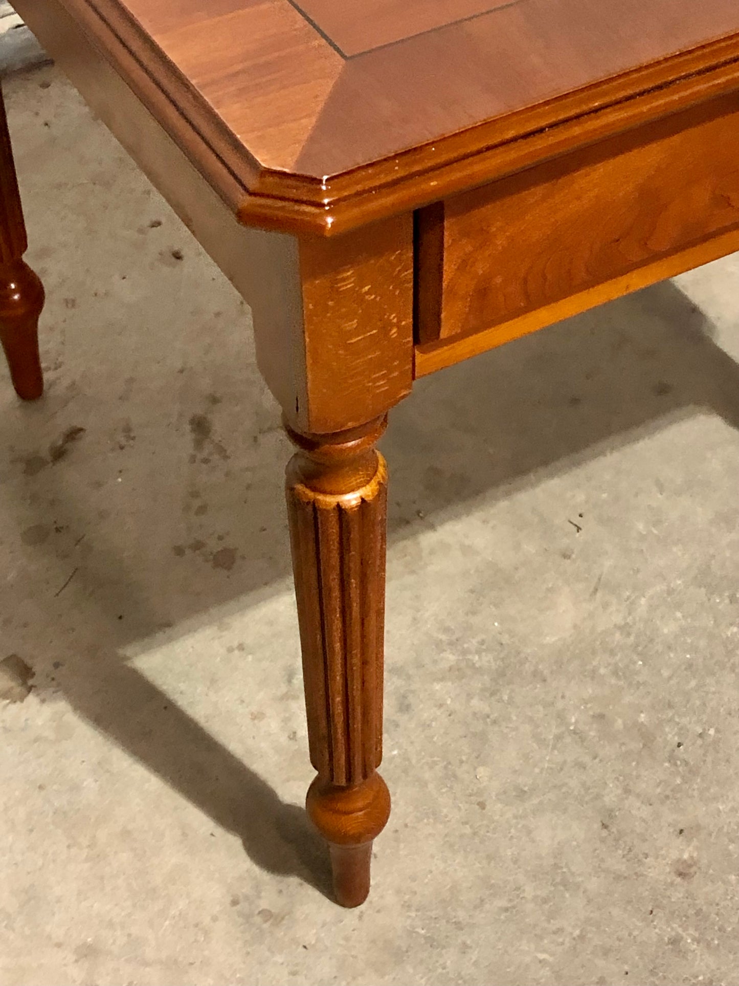 000696....Handsome Par Of Vintage Yew Lamp Tables / End Tables ( sold )
