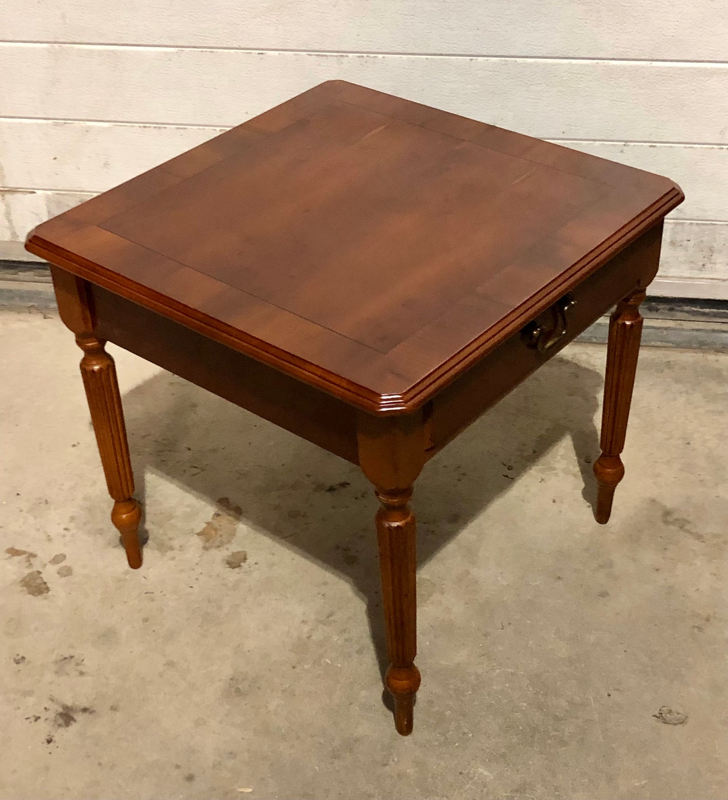 000696....Handsome Par Of Vintage Yew Lamp Tables / End Tables ( sold )