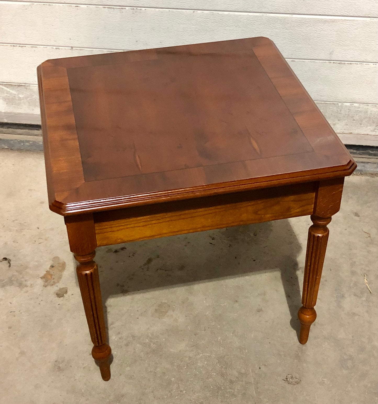 000696....Handsome Par Of Vintage Yew Lamp Tables / End Tables ( sold )