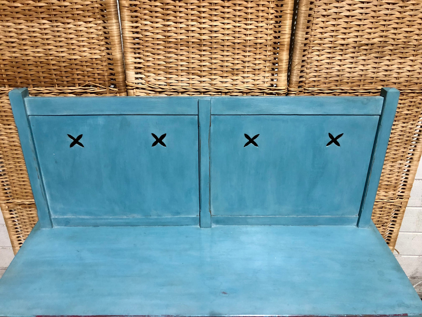 000692....Handsome Vintage Arts And Crafts Style Bench / Hall Seat ( sold )