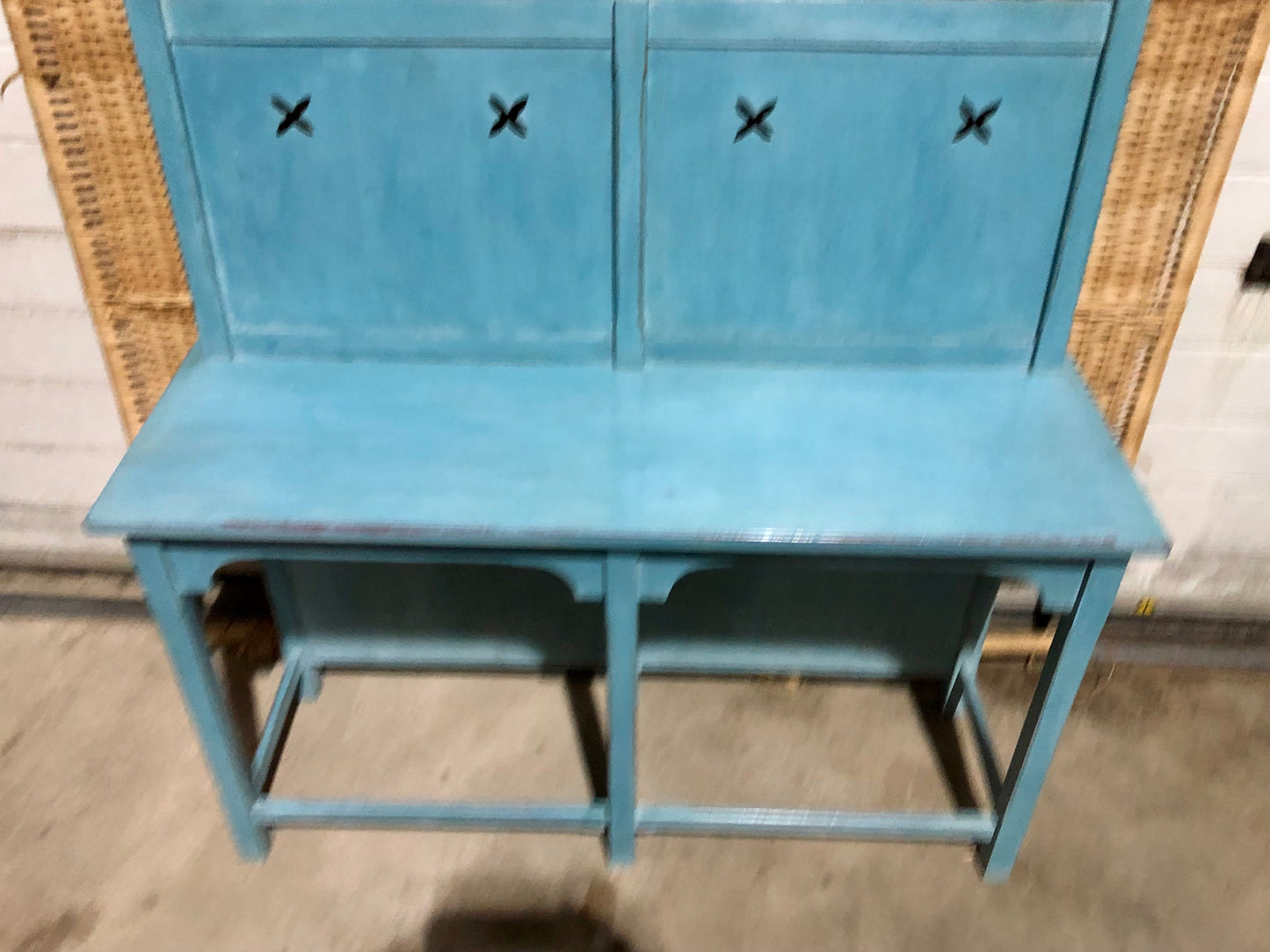 000692....Handsome Vintage Arts And Crafts Style Bench / Hall Seat ( sold )