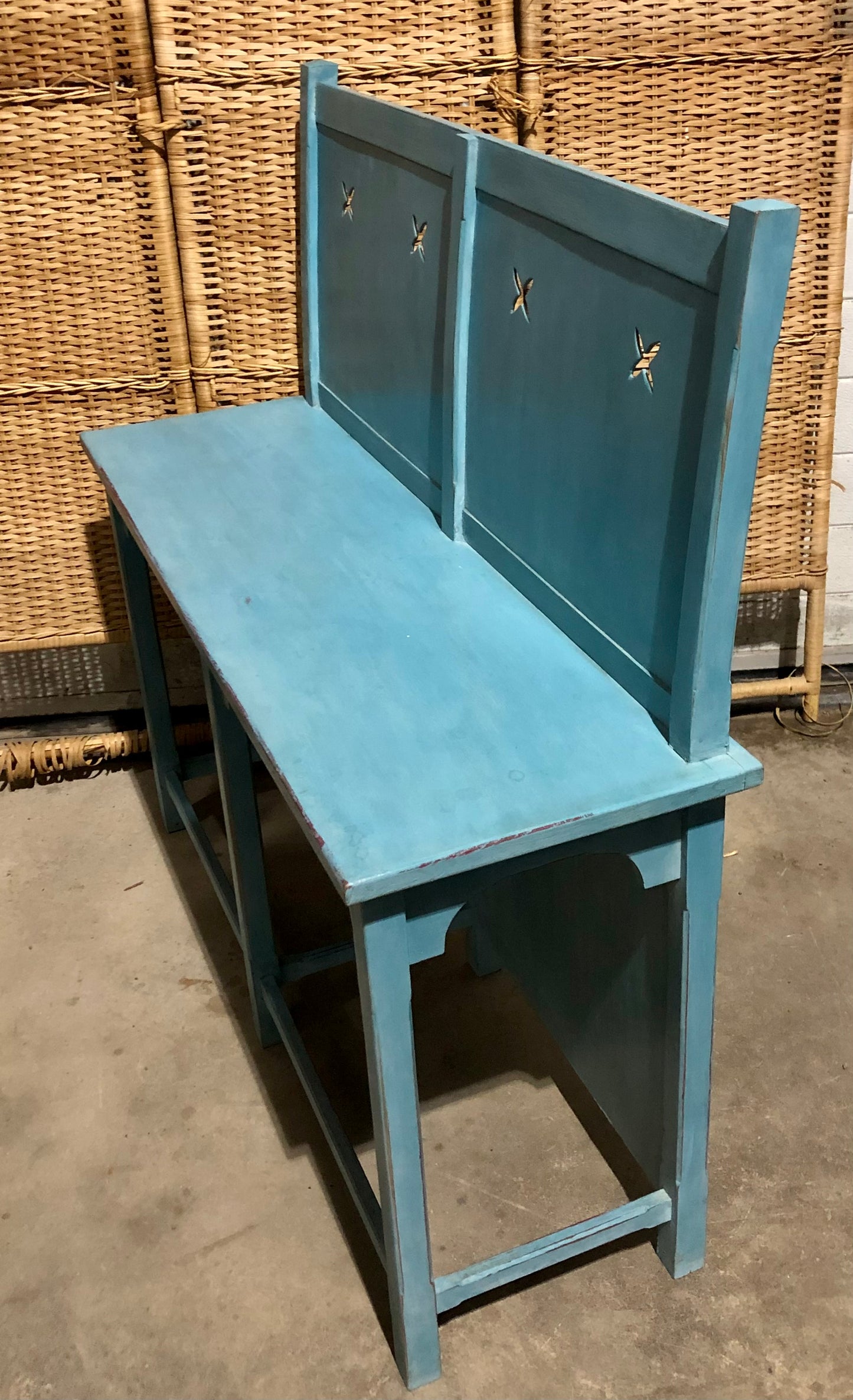 000692....Handsome Vintage Arts And Crafts Style Bench / Hall Seat ( sold )