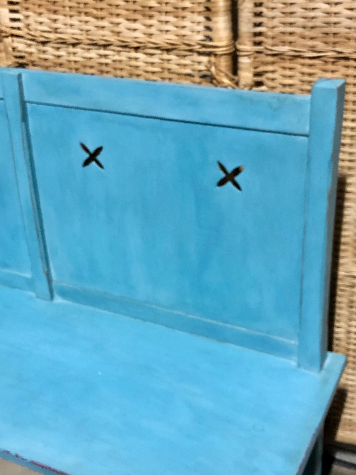 000692....Handsome Vintage Arts And Crafts Style Bench / Hall Seat ( sold )