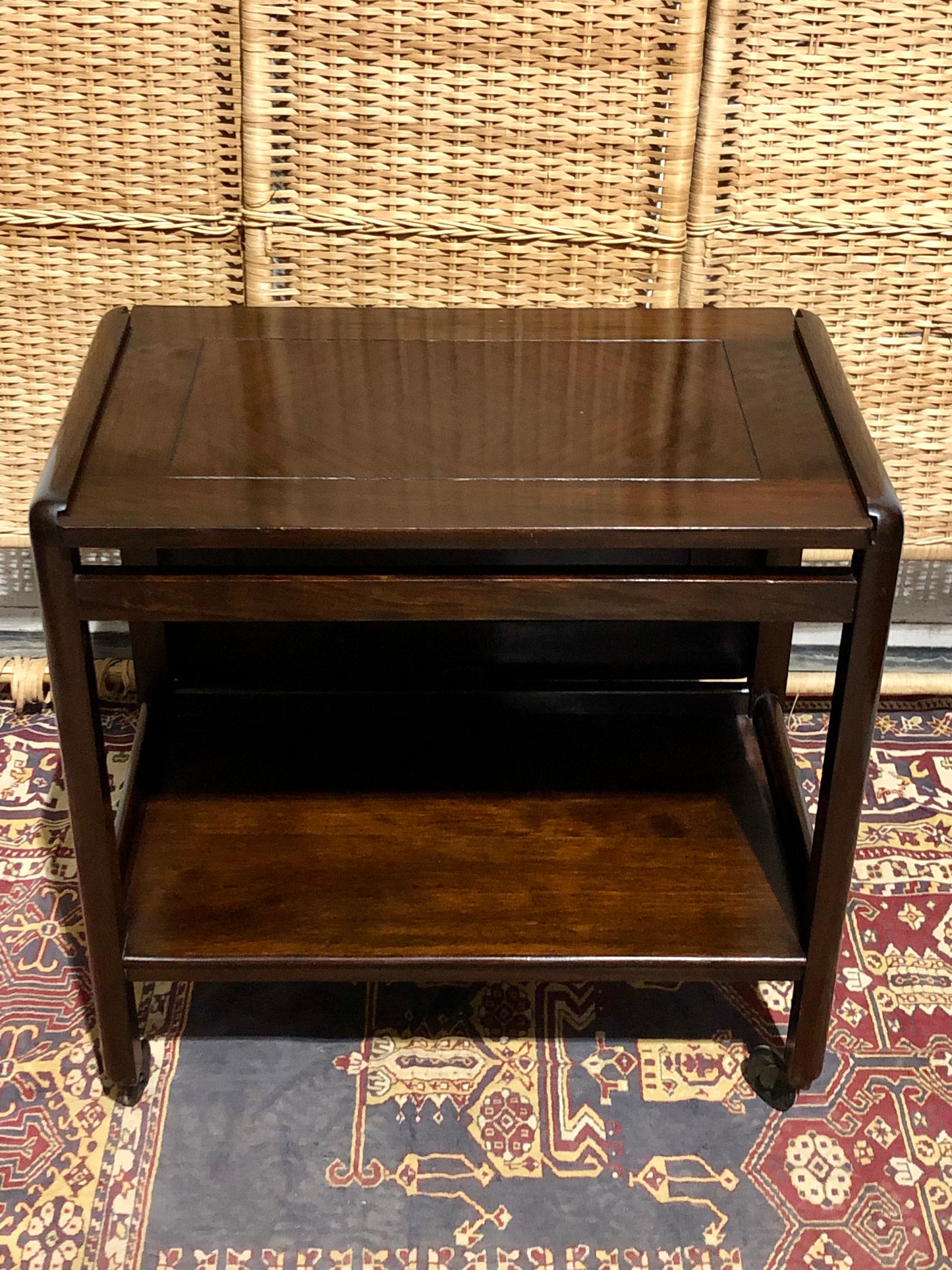 000685....Handsome Art Deco Mahogany Serving Trolley