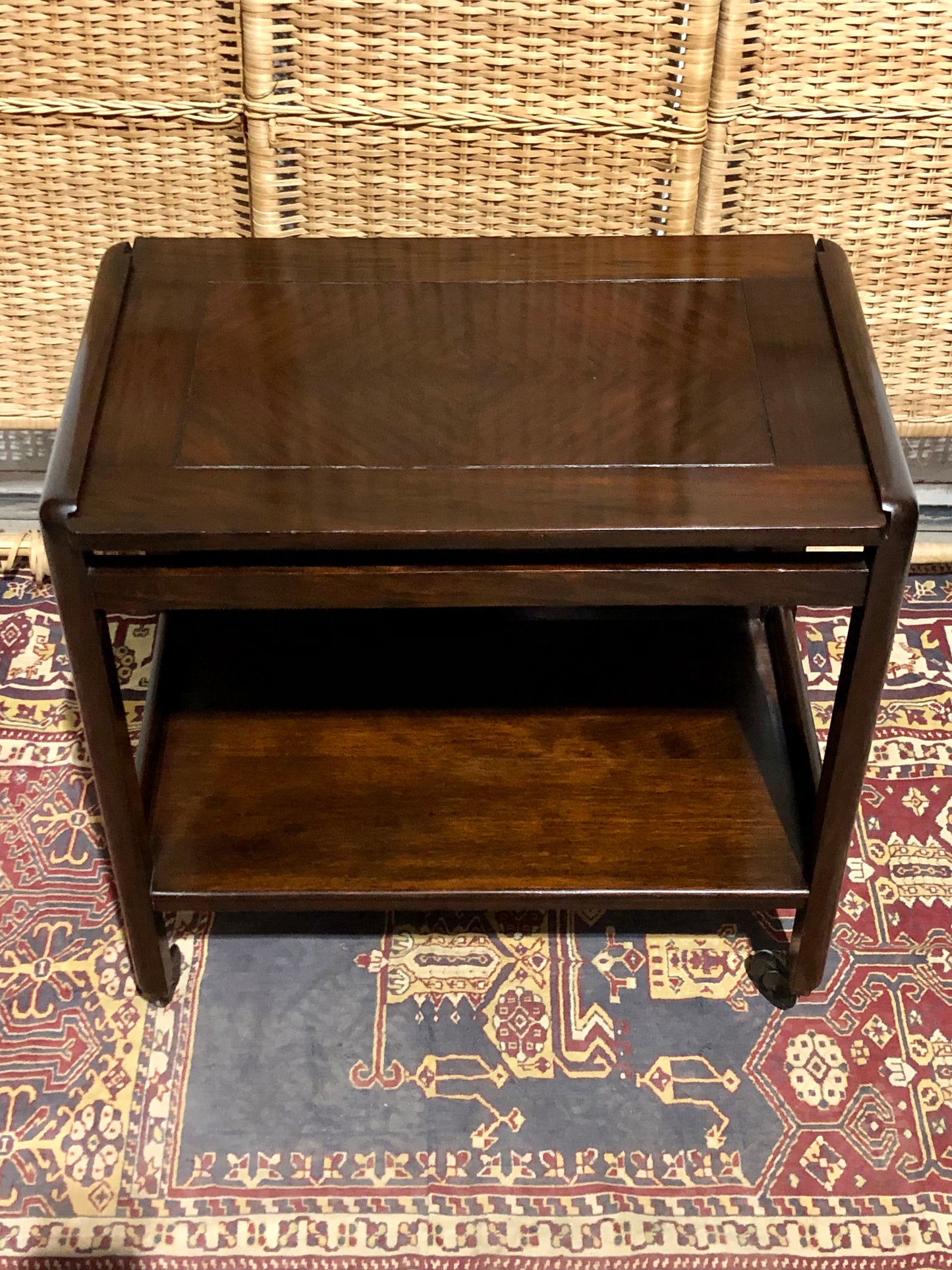000685....Handsome Art Deco Mahogany Serving Trolley