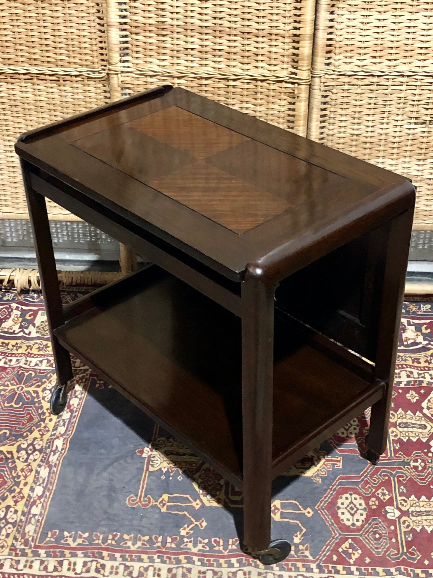 000685....Handsome Art Deco Mahogany Serving Trolley