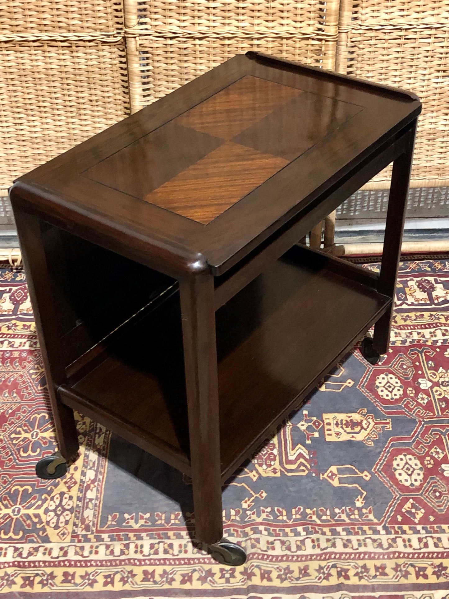 000685....Handsome Art Deco Mahogany Serving Trolley