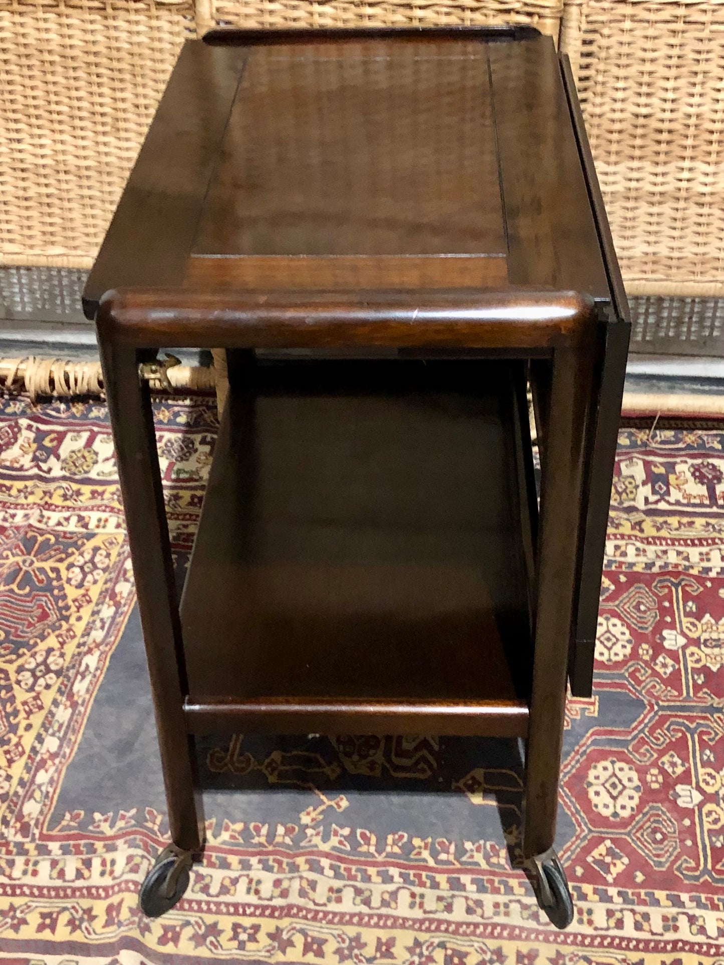 000685....Handsome Art Deco Mahogany Serving Trolley