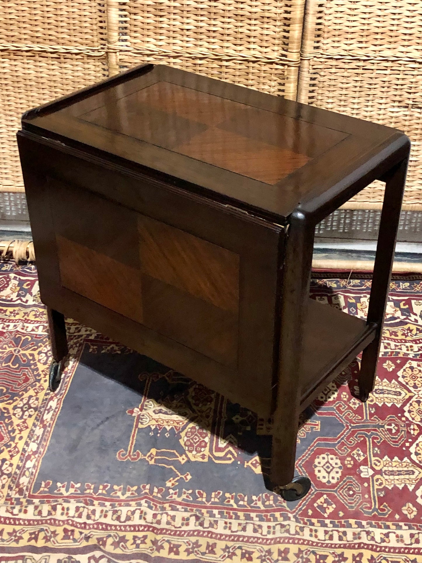 000685....Handsome Art Deco Mahogany Serving Trolley