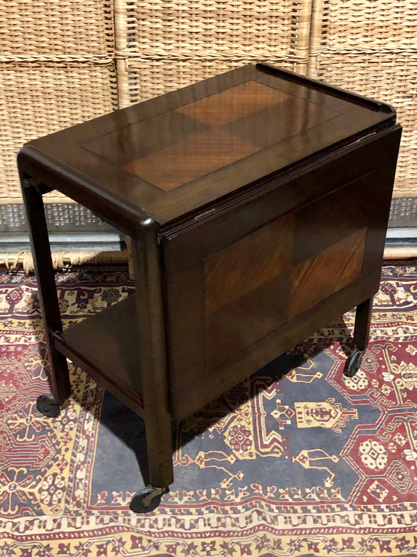 000685....Handsome Art Deco Mahogany Serving Trolley