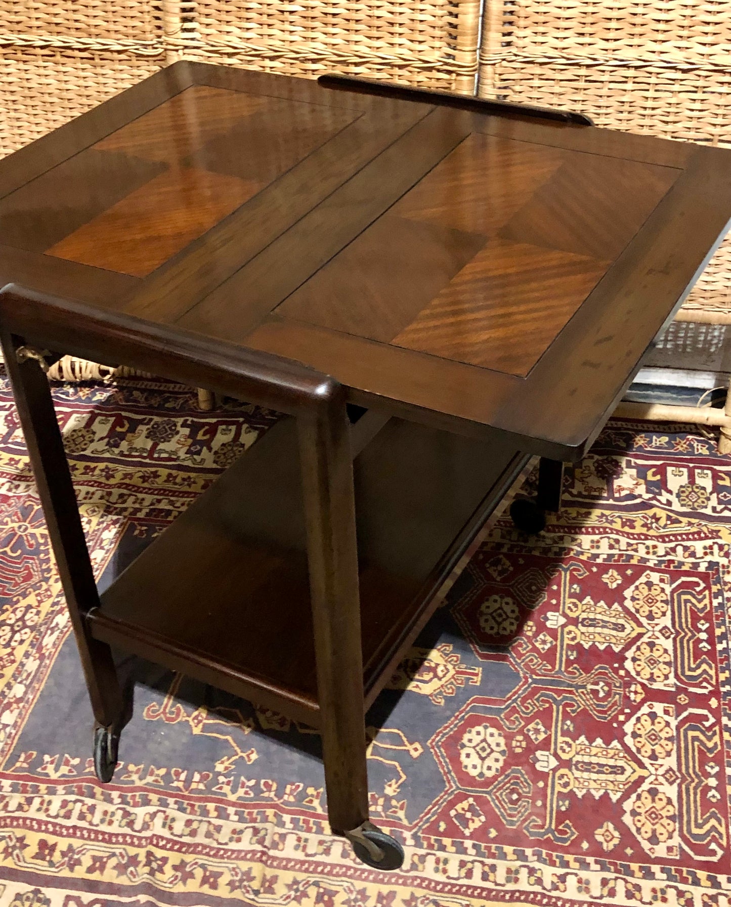 000685....Handsome Art Deco Mahogany Serving Trolley