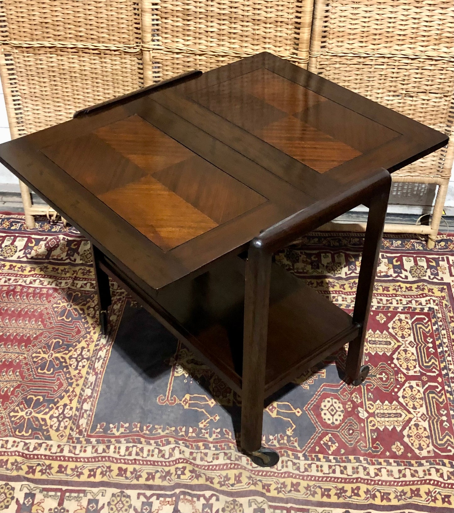 000685....Handsome Art Deco Mahogany Serving Trolley